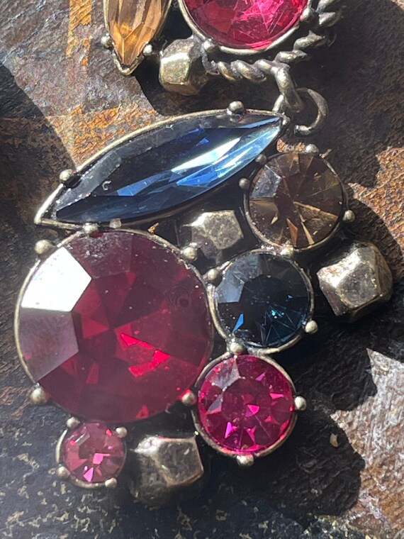 French hook multicolor dangle earrings, circa 198… - image 8