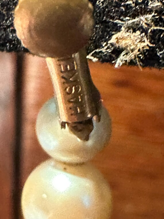 Miriam Haskell dangle, drop smooth pearl earrings… - image 4