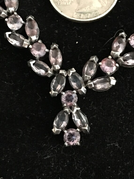 Sterling and cut  Amethyst faceted necklace,circa… - image 3