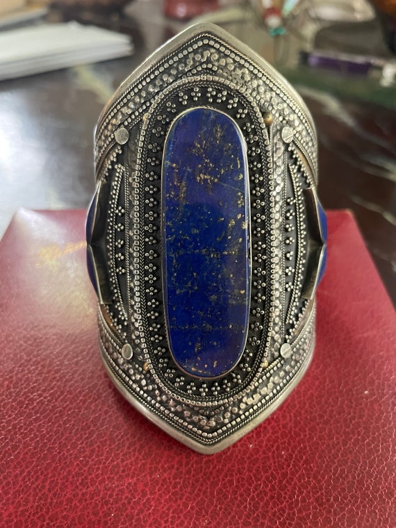 Very old Afgan Kuchi German silver Lapis Lazuli cu