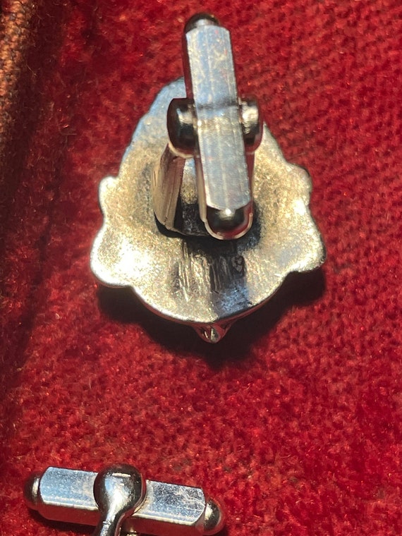 Happy Buddha silver metal,Swank cufflinks, circa 1960s View 6