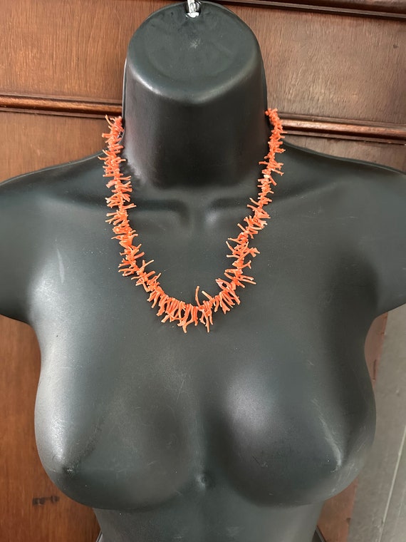 Coral branch necklace, circa 1950s with gold color