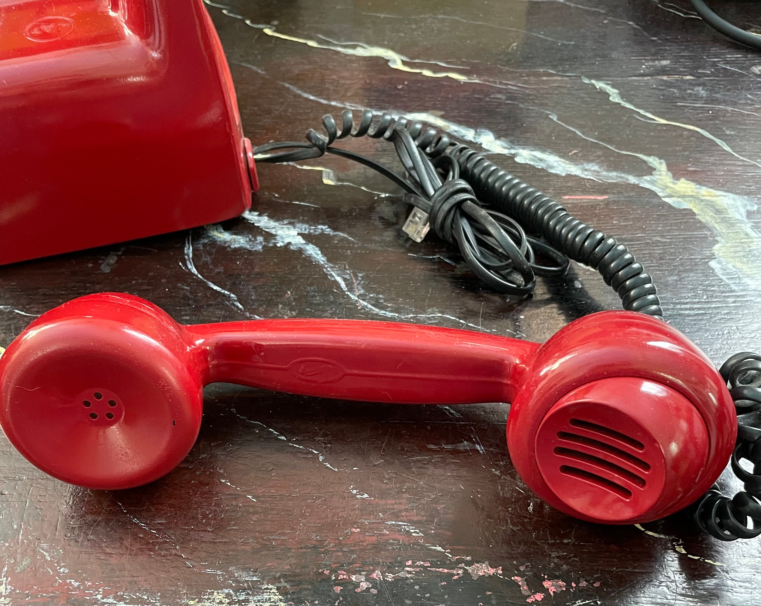 Ericsson Made in Sweden Rotary Dial Telephone, Circa 1950s in Red