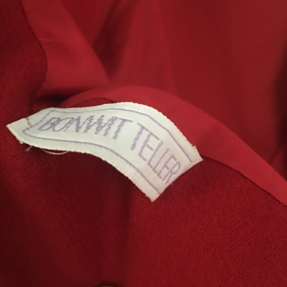 Vintage red Anne Klein 1980s,one button blazer in… - image 7