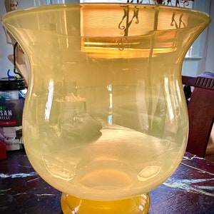 Urn shaped,Mid-Century,milky yellow vase, circa 1960s