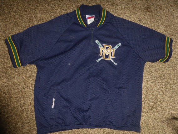 Vtg Milwaukee Brewers Majestic SEWN MLB Jersey Sz… - image 1