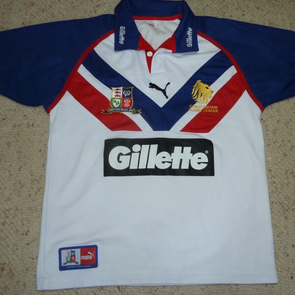 Vtg Great Britain Rugby League Brisitsh Isles XIII Puma Rugby Jersey Sz Men's L