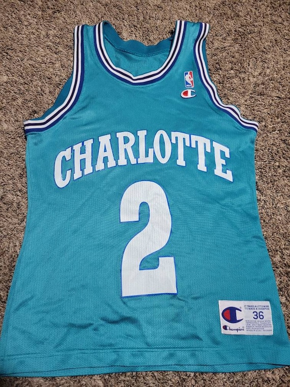 Vtg Larry Johnson Charlotte Hornets Nba Champion Jersey Sz Etsy