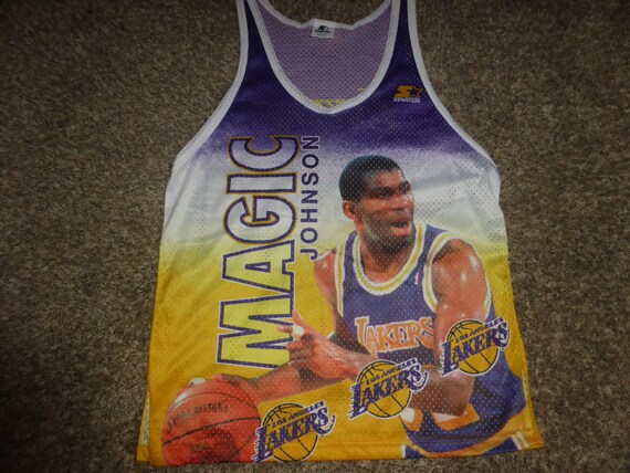 Vtg Magic Johnson Los Angeles Lakers NBA Starter Fanimation | Etsy Vtg Magic Johnson Los Angeles Lakers NBA Starter Fanimation | Etsy