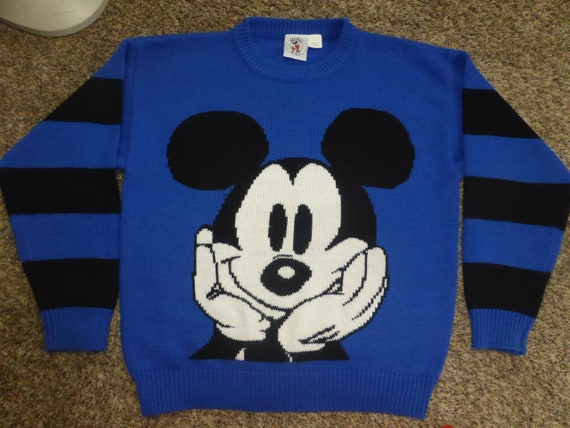 Vtg Mickey Mouse Mickey & Co Blue Sweater Sz Men'… - image 1