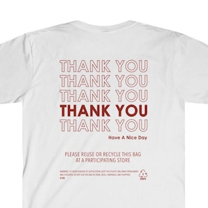 Thank You Typography Shirt - Plastic Bag Vernacular Street Typography Design Street Wear - Premium Soft Cotton T-shirt