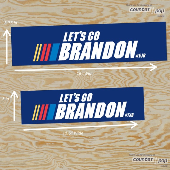 Let S Go Brandon Fjb Bumper Sticker Nascar Style Etsy