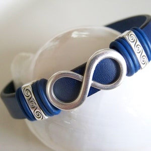 Blue Leather Infinity Focal Bracelet - Item R8818