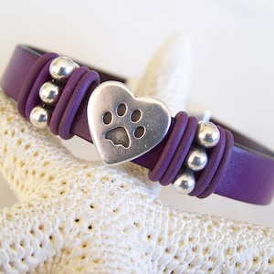 Paw in Heart Leather Bracelet