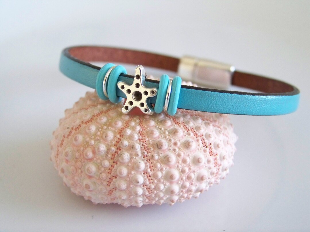 Leather Starfish Focal Bracelet Item R6266 - Etsy