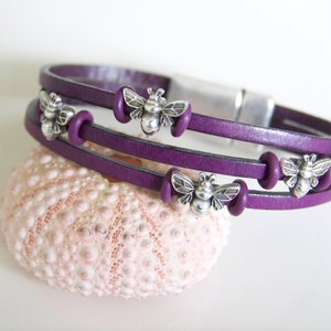 Bumble Bee Multi-Strand Leather Bracelet- R9070