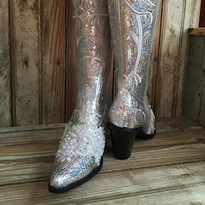 Bridal Bling Cowboy Boots Country Bride Hand Made With Etsy