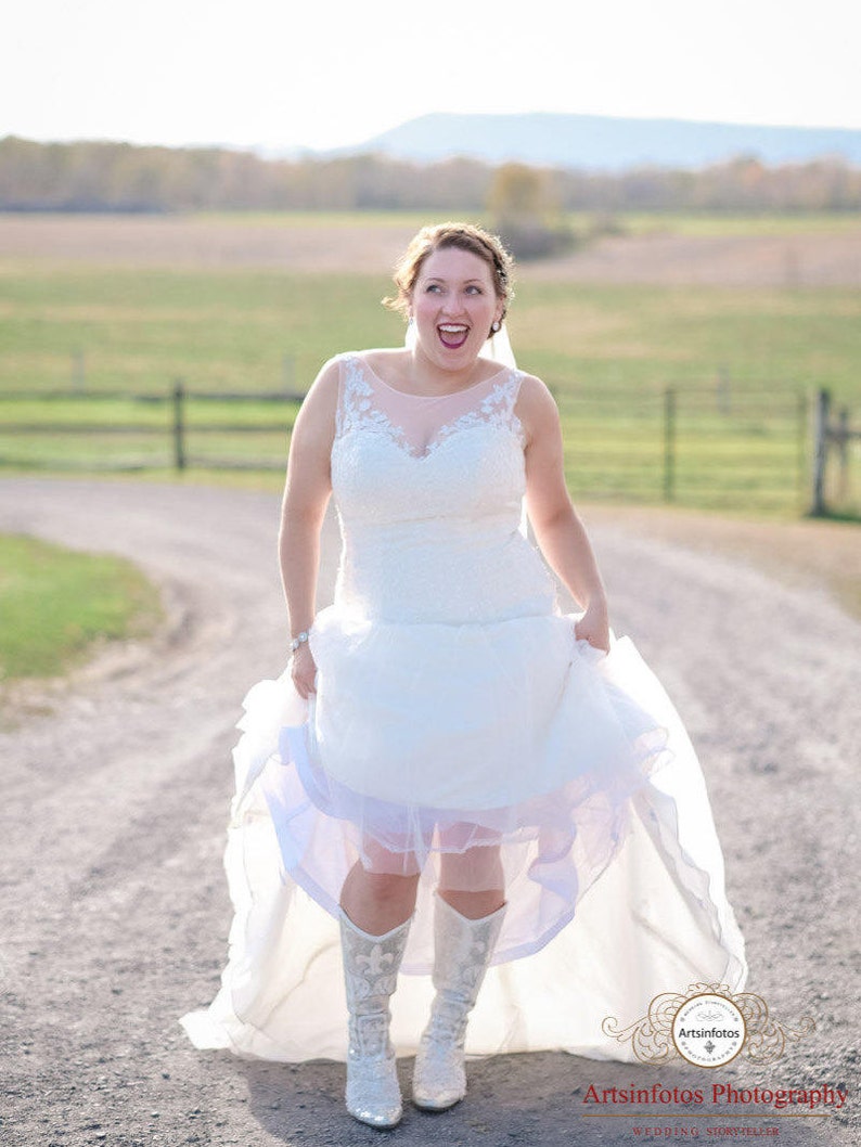 Bride Mother of the Dresses Worn with Cowboy Boots