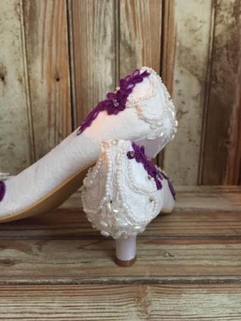 plum wedding shoes low heel