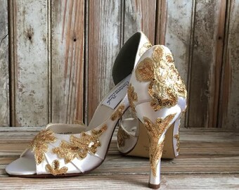 Gold Prom Shoes - Etsy