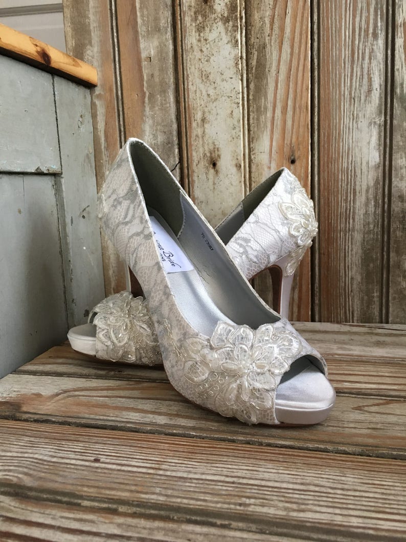 Platform Open Toe Bridal Heel Open Toe Wedding Pump Platform Etsy