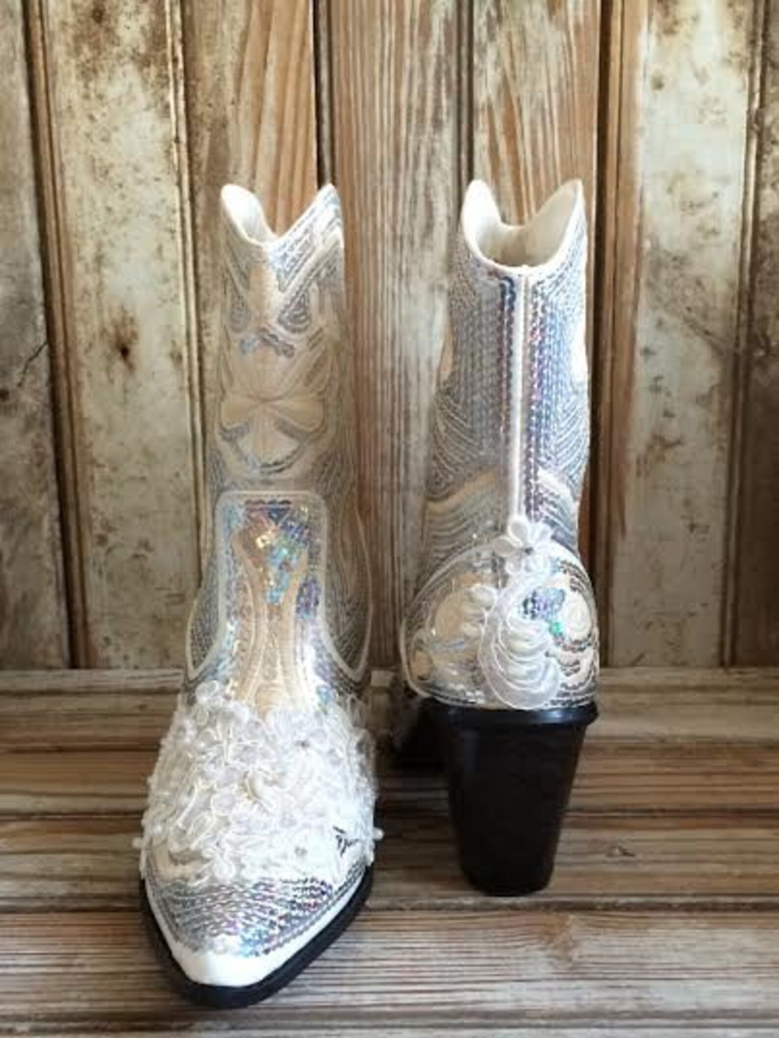 Bridal Bling Cowboy Boots. Country Bride. Hand made with Etsy