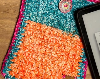 Crochet Kindle Paperwhite Sleeve | Soft Protective Case | Handmade Kindle Cover | Boho Colorful E-Reader Pouch | Thick Cozy Sleeve Gift