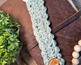 Sage green| Mint | Neutral | Crochet Bookmark | Handmade Floral Inspired Bookmark | Cottagecore Reader Gift | Cotton Blend| Book Accessories