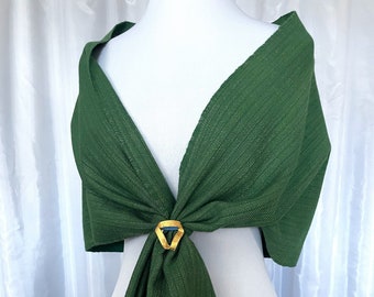 Spring Green Handwoven Wrap, Handmade Shawl