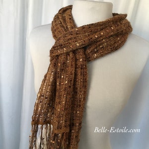 Copper Brown Handwoven Scarf image 6