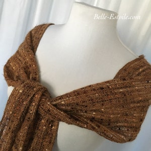 Copper Brown Handwoven Scarf image 7