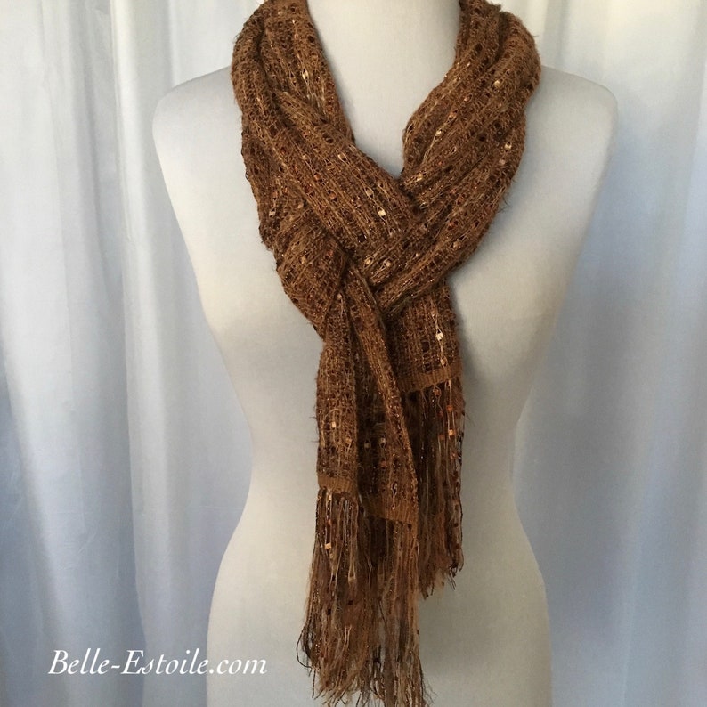 Copper Brown Handwoven Scarf image 9
