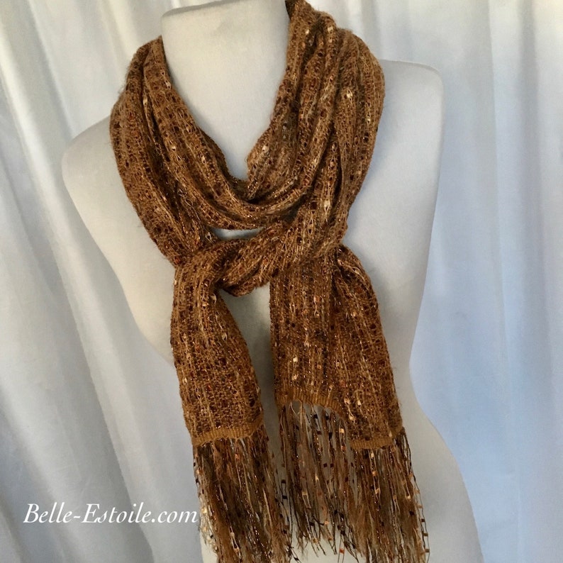 Copper Brown Handwoven Scarf image 2