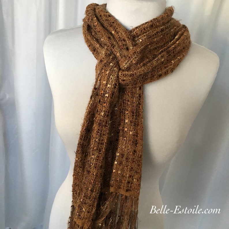 Copper Brown Handwoven Scarf image 5