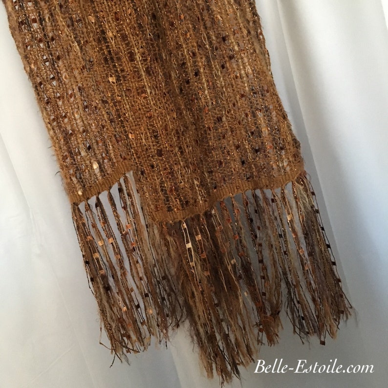 Copper Brown Handwoven Scarf image 3