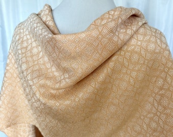 Luminous White and Gold Bridal Shawl