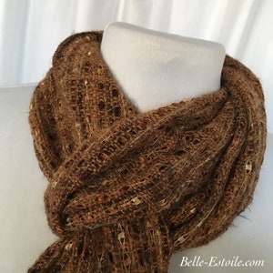 Copper Brown Handwoven Scarf image 8