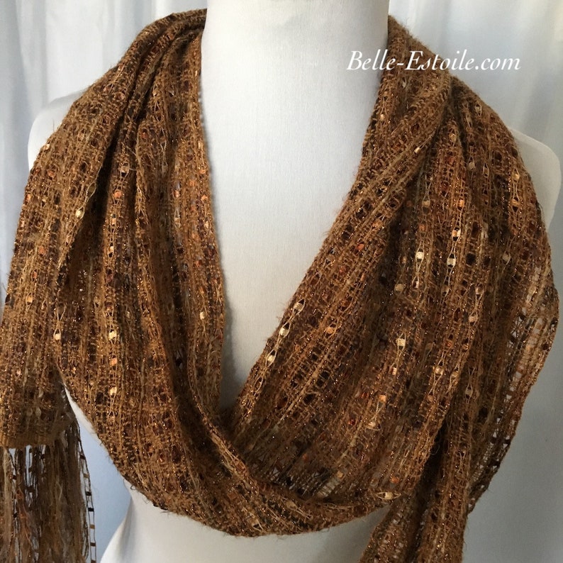 Copper Brown Handwoven Scarf image 4