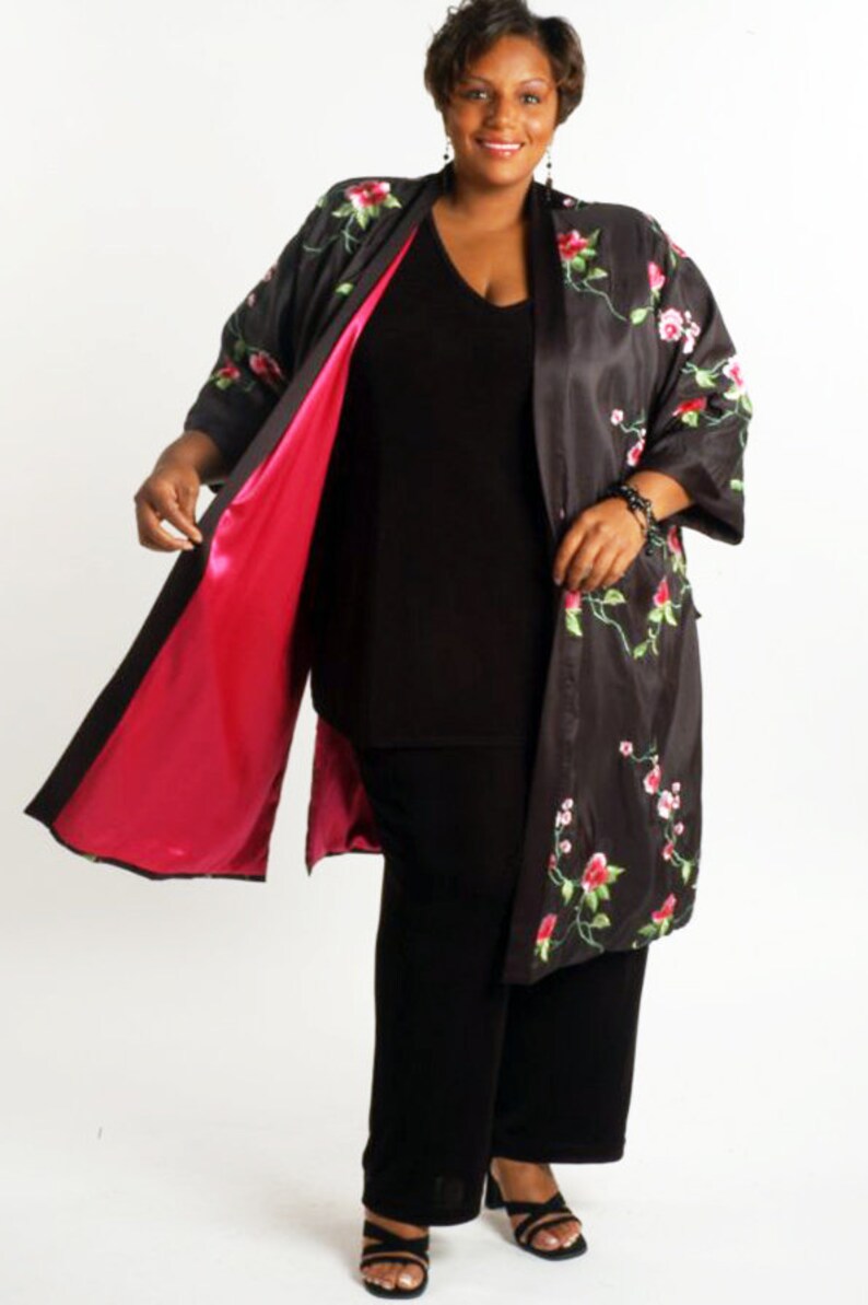 Plus Size Special Occasion Kimono Jacket Black Pink Green - Etsy