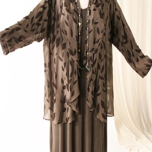 Plus Size Mother of Bride Drape Jacket Fall Wedding Taupe Brown Silk ...