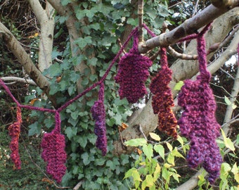 Bunting. Leaf. Oak Leaf Bunting. Autumn. Fall. Garland.  Oak Leaf Garland. Harvest Bunting.  Knitted Bunting. Thanksgiving. Wedding Gift