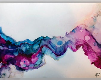 Into Dreams, 9"x12" Art Print, Abstract Alcohol Ink - CLEARANCE