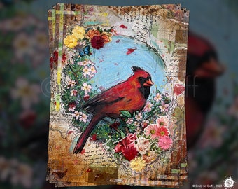 Cardinal Spring No.2, Art Print, Unframed - Three Size Options