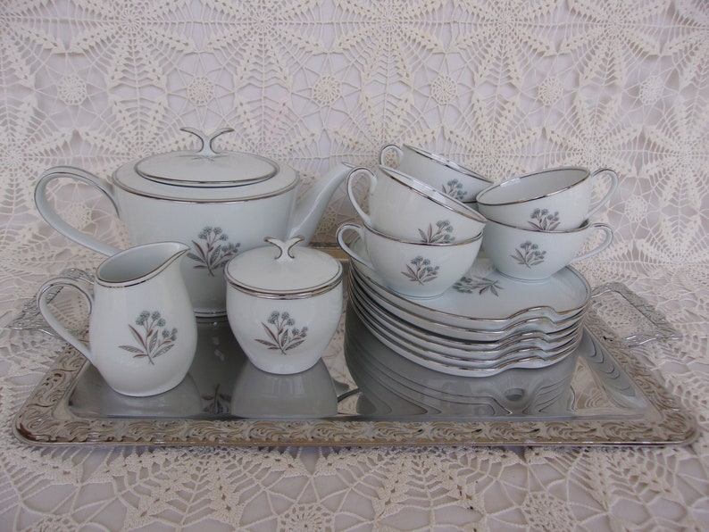 Vintage Noritake Tea Set, China, Pattern Name Bessie, 18 Piece shops Set, Made in 1940's to 1970's, Excellent Condition, FREE SHIPPING