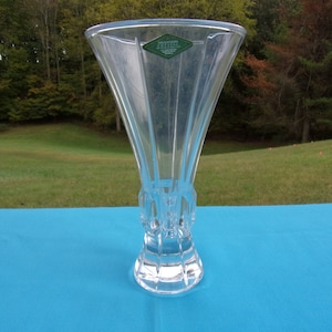 Crystal Vase, 8 Inches, Linear, 24% Lead Crystal, Made in Czech Republic
