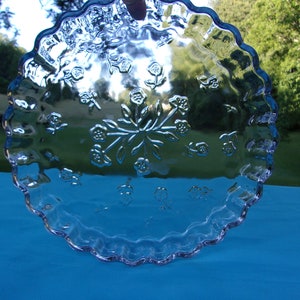 Vintage, Anchor Hocking, Quiche Dish, Savannah Clear Pattern, Floral Design, Ovenproof, Made in USA, 1990&#39;s, Excellent Condition