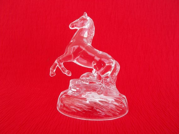 Vintage Cristal D Arques, Galloping Horse, 24 Per Cent Lead Crystal Figurine, NEW, Excellent Condition