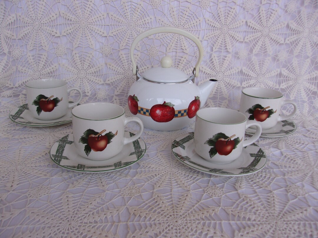 Vintage Apple Tea Set, the Cades Cove Collection, Service for 4 ...