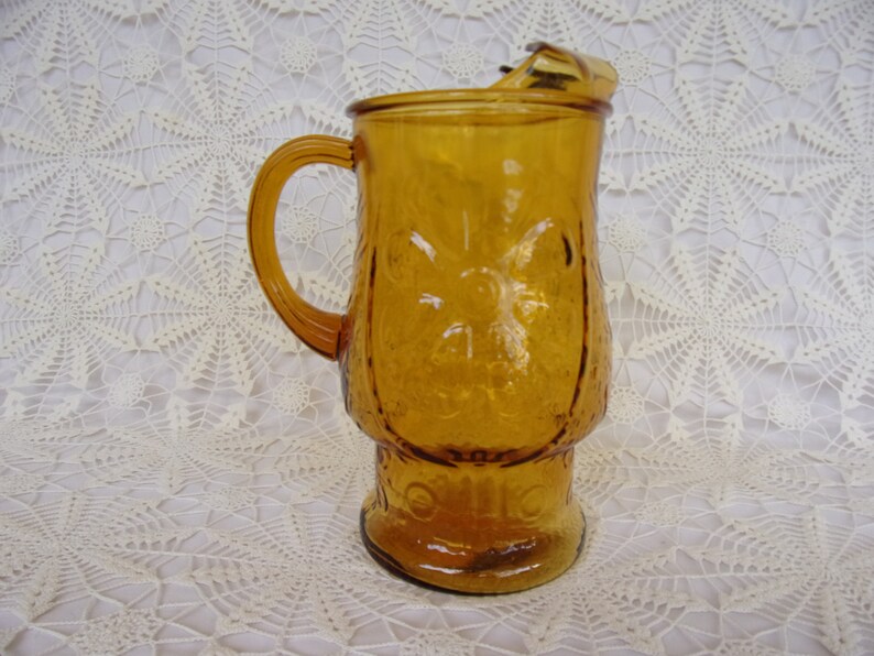 Indiana Glass Honey Gold Color 13 Piece Set Beverage Set Country Garden Excellent Condition During 1970s Made in USA