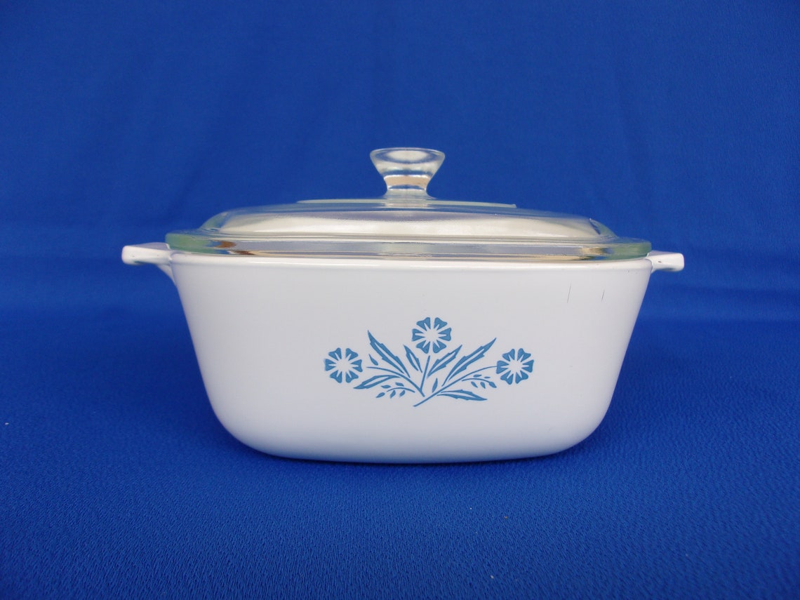 Corning Ware Cornflower Pattern Casserole Dishes w/Lids 3 Etsy